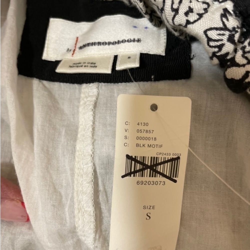 NWT Anthropologie floral black white printed midi sundress sleeveless  Size S - Picture 10 of 10